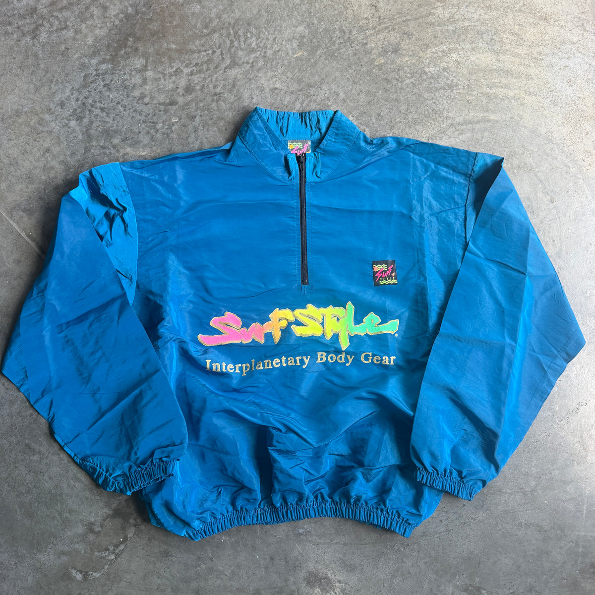 Surf Style Iridescent Shiny Windbreaker Interplanetary Body Gear 90's - OS