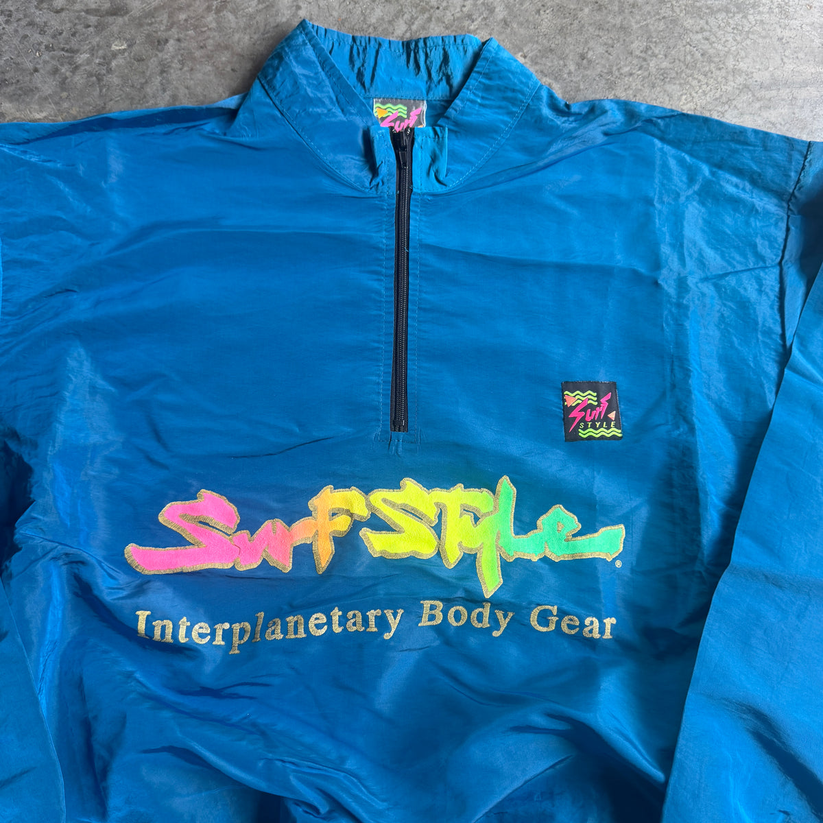 Surf Style Iridescent Shiny Windbreaker Interplanetary Body Gear 90's - OS