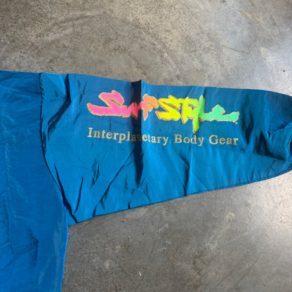 Surf Style Iridescent Shiny Windbreaker Interplanetary Body Gear 90's - OS