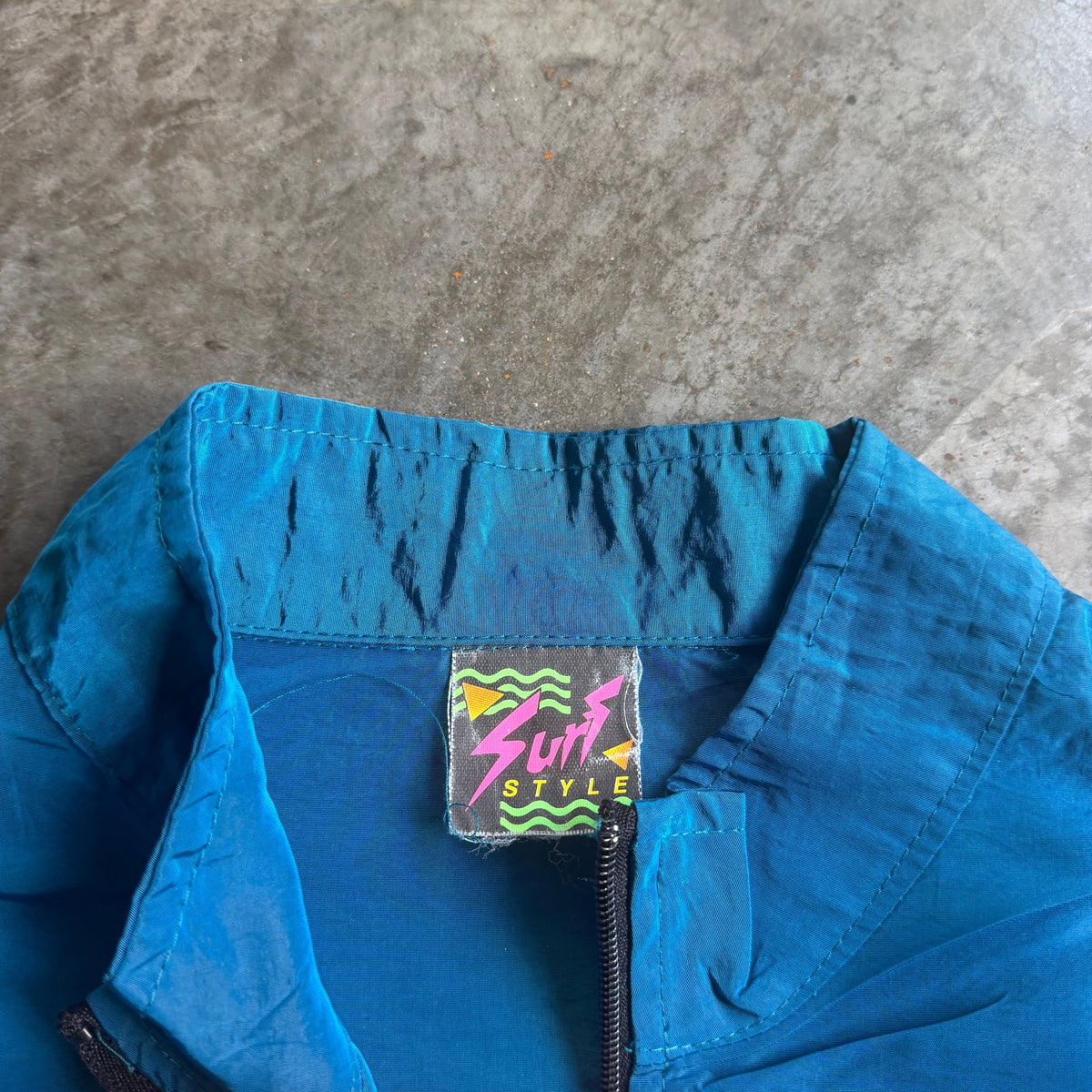 Surf Style Iridescent Shiny Windbreaker Interplanetary Body Gear 90's - OS