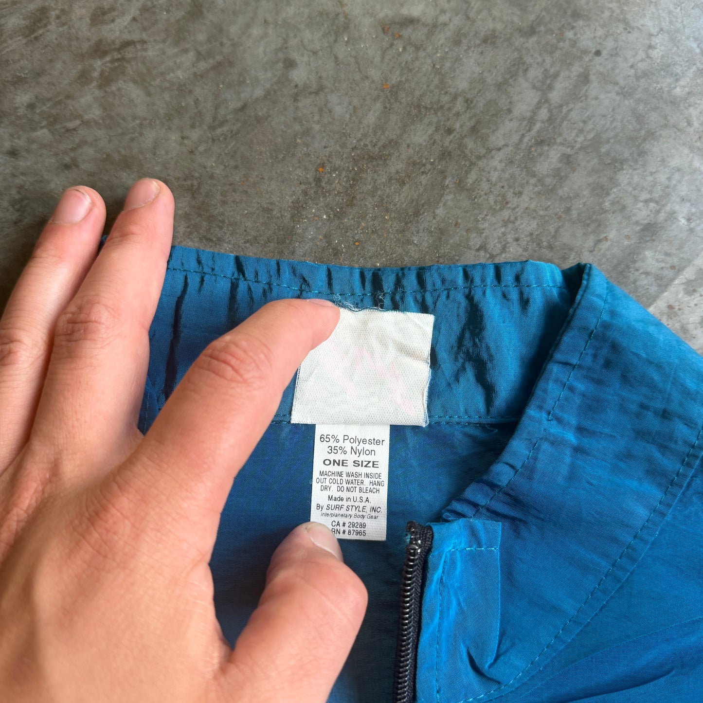 Surf Style Iridescent Shiny Windbreaker Interplanetary Body Gear 90's - OS