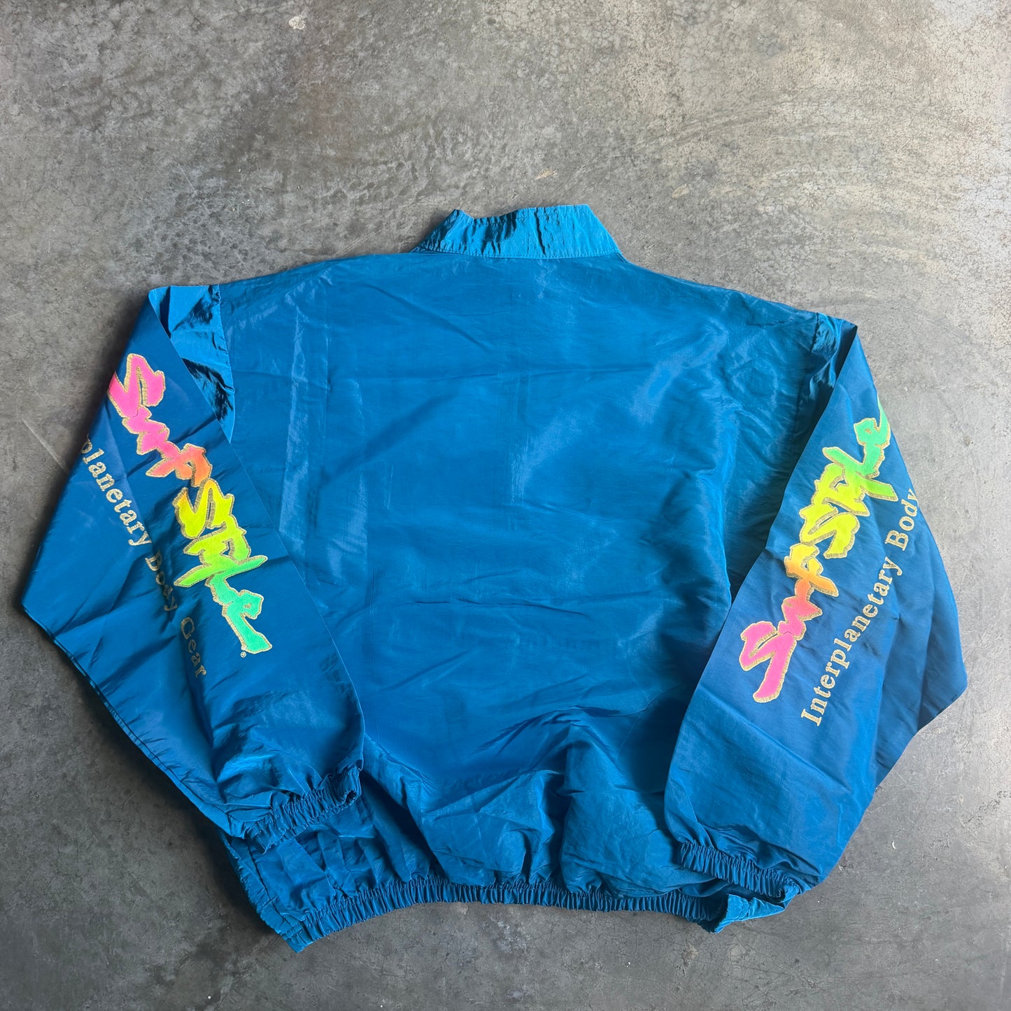 Surf Style Iridescent Shiny Windbreaker Interplanetary Body Gear 90's - OS