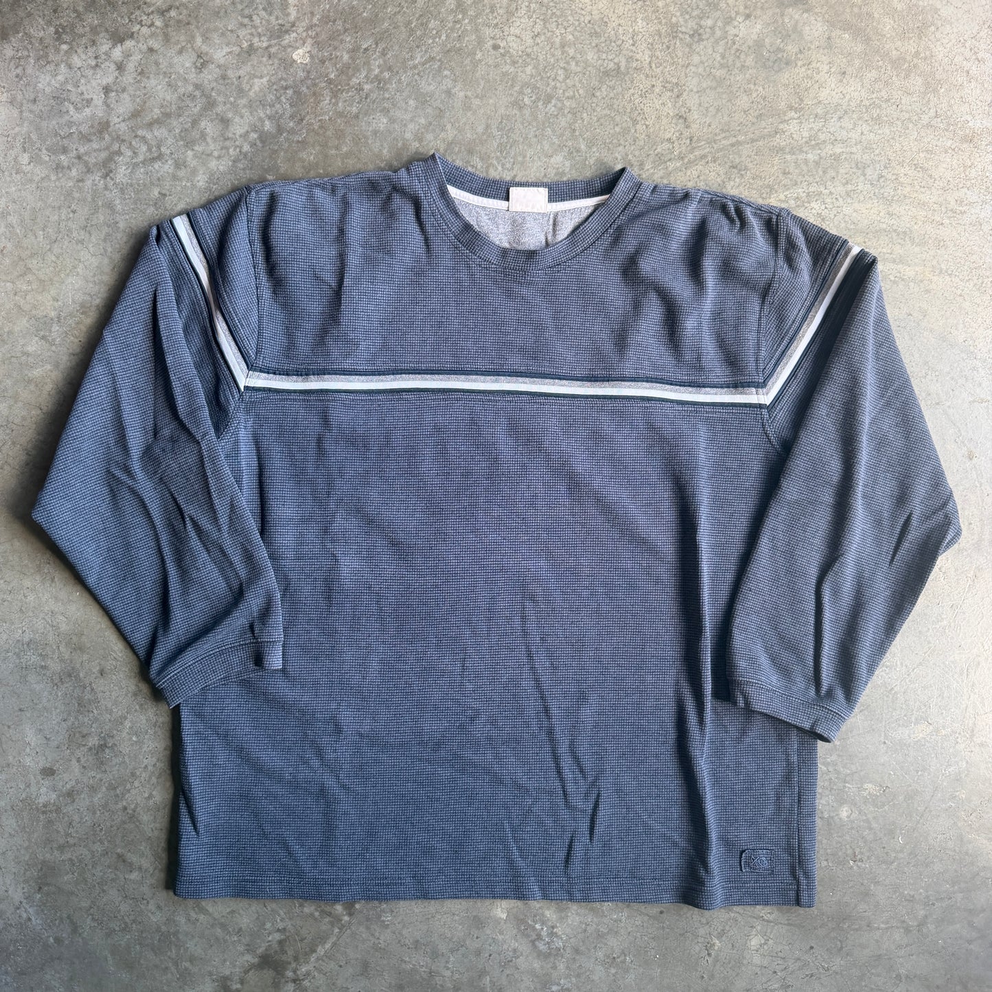 Xtreme Gear Surf Striped Waffle Knit Sweater Shirt Y2K 00's - XL
