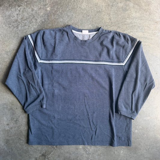 Xtreme Gear Surf Striped Waffle Knit Sweater Shirt Y2K 00's - XL