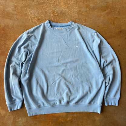 Nike Light Blue Crewneck Oversized Sweatshirt Silver Tag 00's - XL
