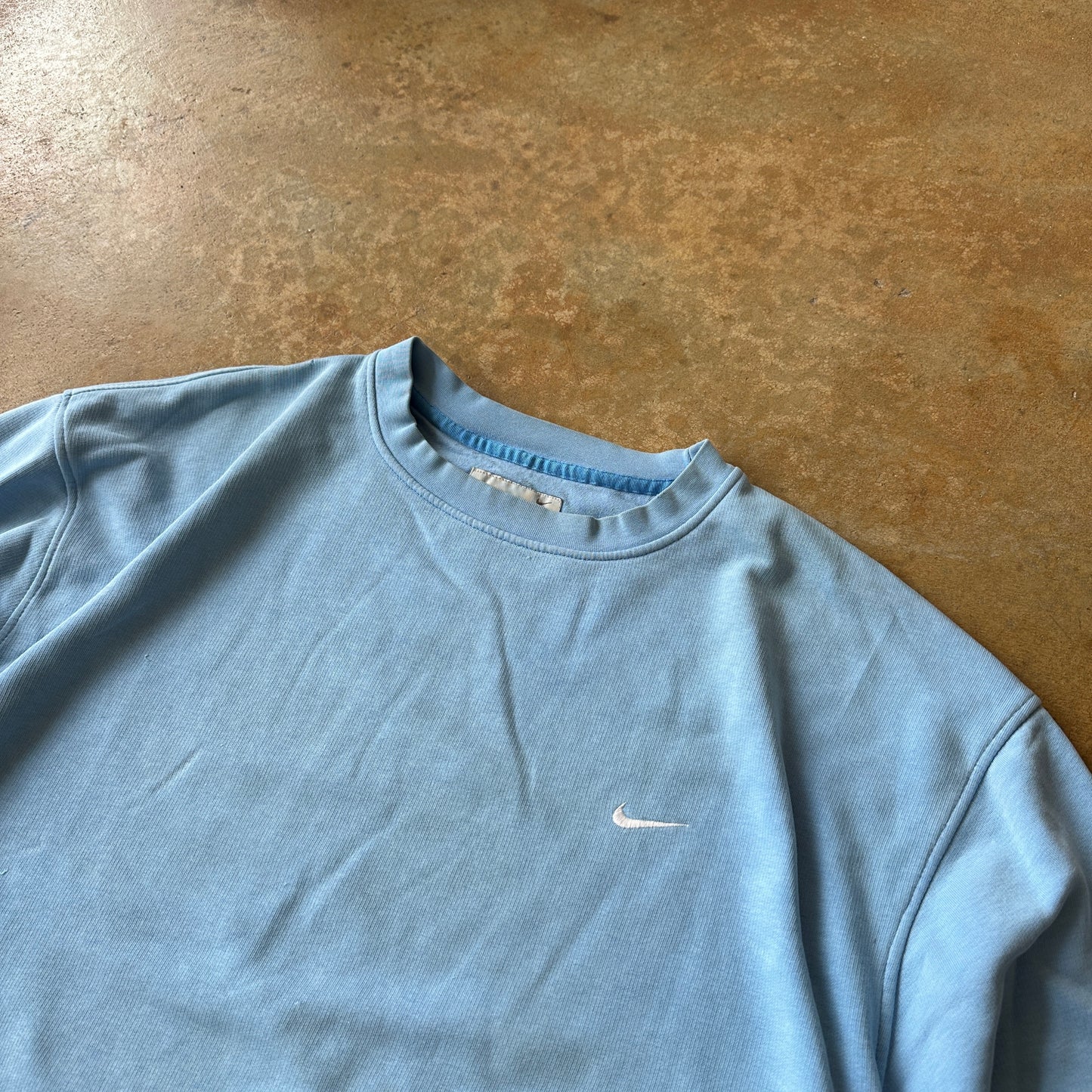 Nike Light Blue Crewneck Oversized Sweatshirt Silver Tag 00's - XL