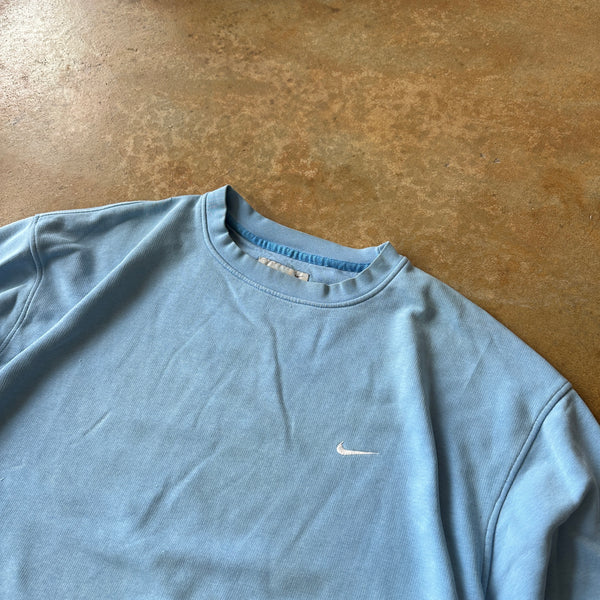 Nike Light Blue Crewneck Oversized Sweatshirt Silver Tag 00's - XL hover