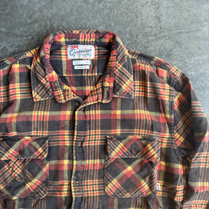 Quiksilver Flannel Soft Plaid Surf Button Up Shirt 00's - L