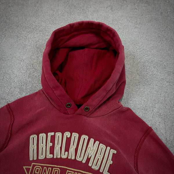 Abercrombie Fitch Heavyweight Faded Embroidered Hoodie Sweatshirt 00's - M hover