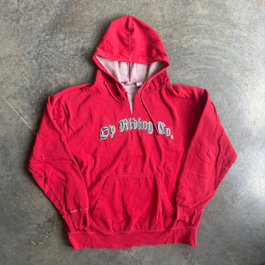 Ocean Pacific Riders Company Embroidered Hoodie Sweatshirt Red 00's - L