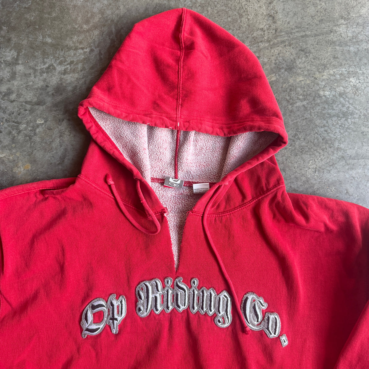 Ocean Pacific Riders Company Embroidered Hoodie Sweatshirt Red 00's - L