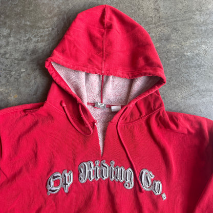 Ocean Pacific Riders Company Embroidered Hoodie Sweatshirt Red 00's - L
