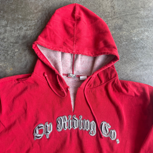 Ocean Pacific Riders Company Embroidered Hoodie Sweatshirt Red 00's - L hover