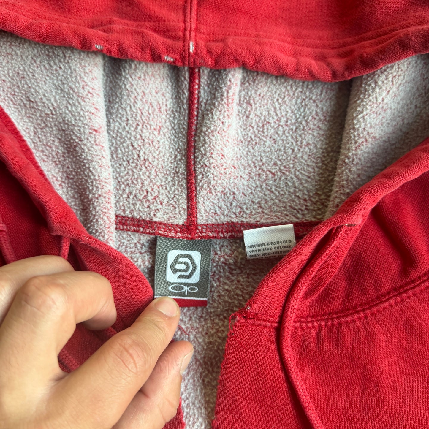 Ocean Pacific Riders Company Embroidered Hoodie Sweatshirt Red 00's - L