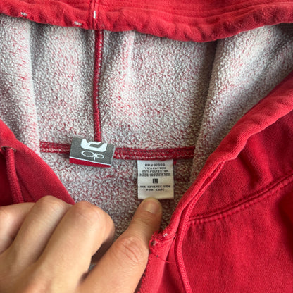 Ocean Pacific Riders Company Embroidered Hoodie Sweatshirt Red 00's - L