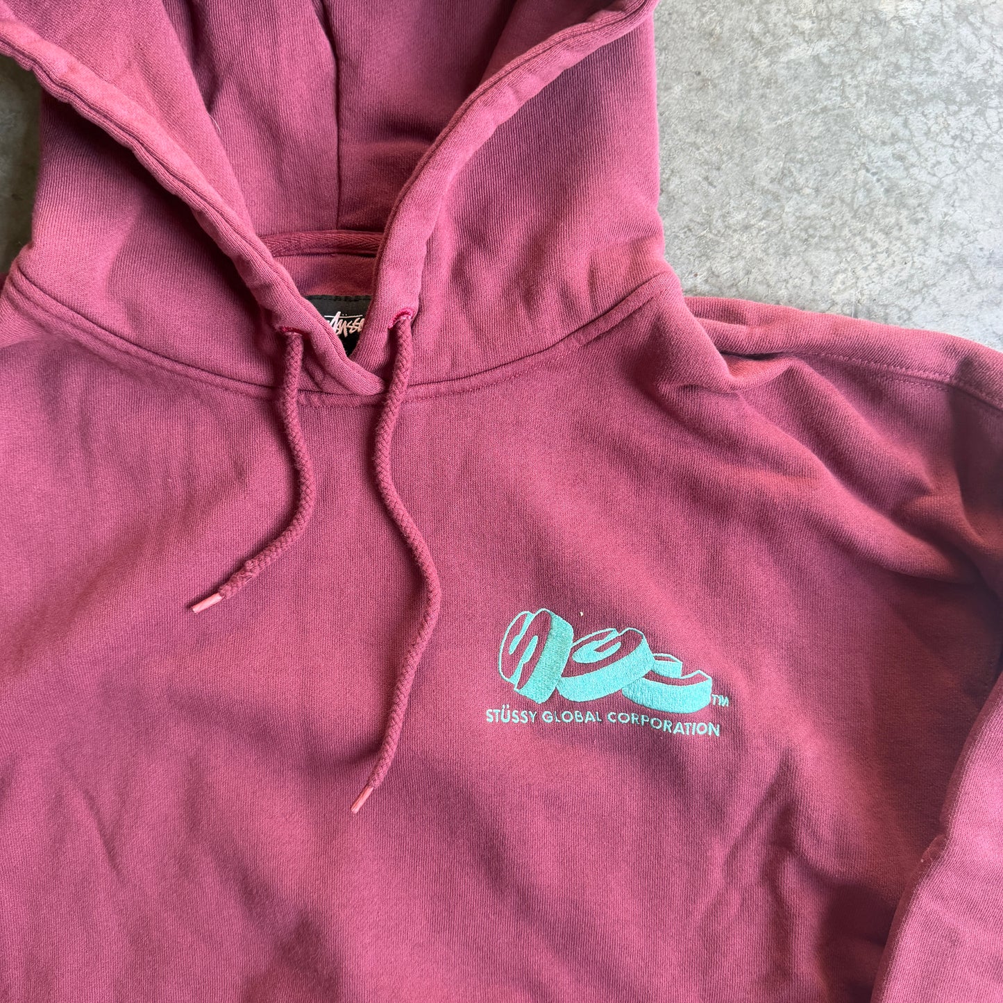 Stussy Surf Global Corporation Embroidered Hoodie Sweatshirt 00's - S