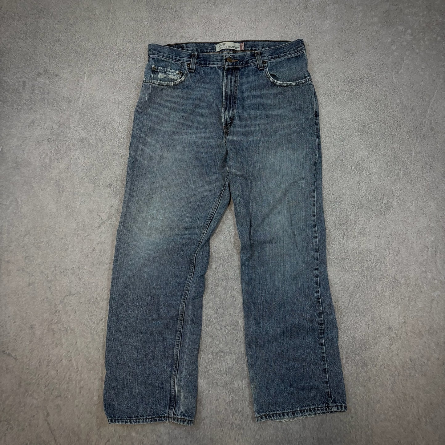 Levis 569 Baggy Skater Distressed Jeans Medium Wash 00's - 34