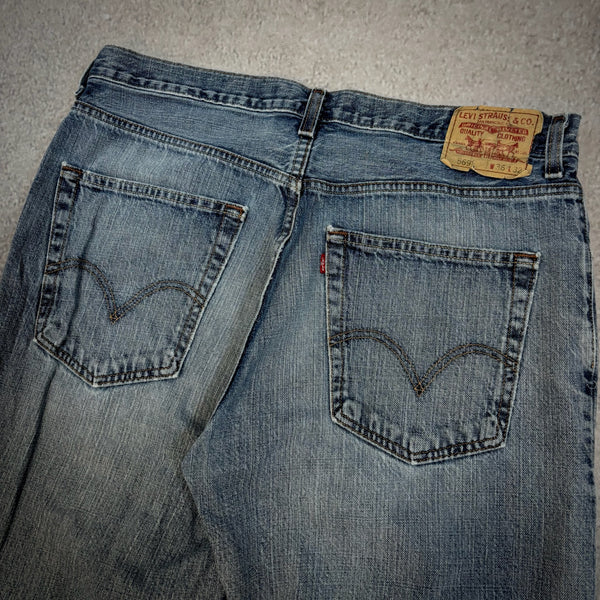 Levis 569 Baggy Skater Distressed Jeans Medium Wash 00's - 34 hover