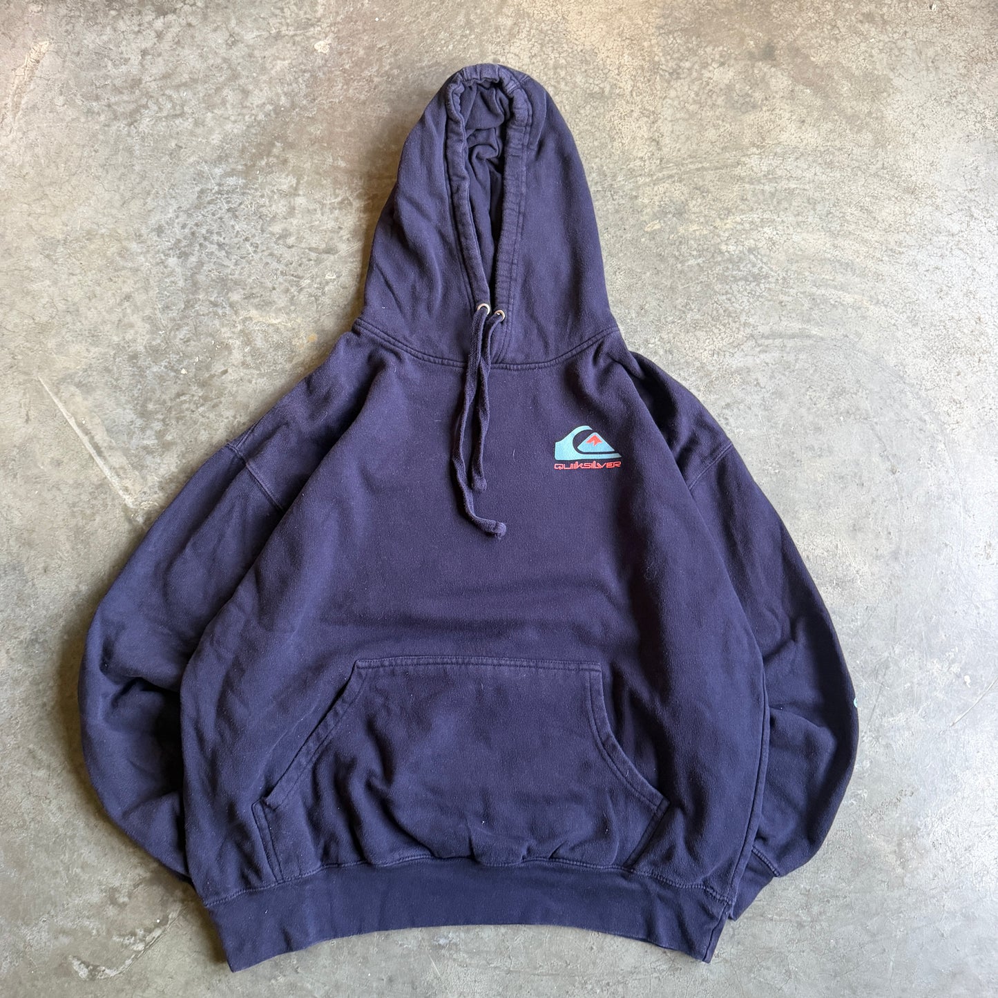 Quiksilver Sleeve Spellout Oversized Hoodie 00's - XL