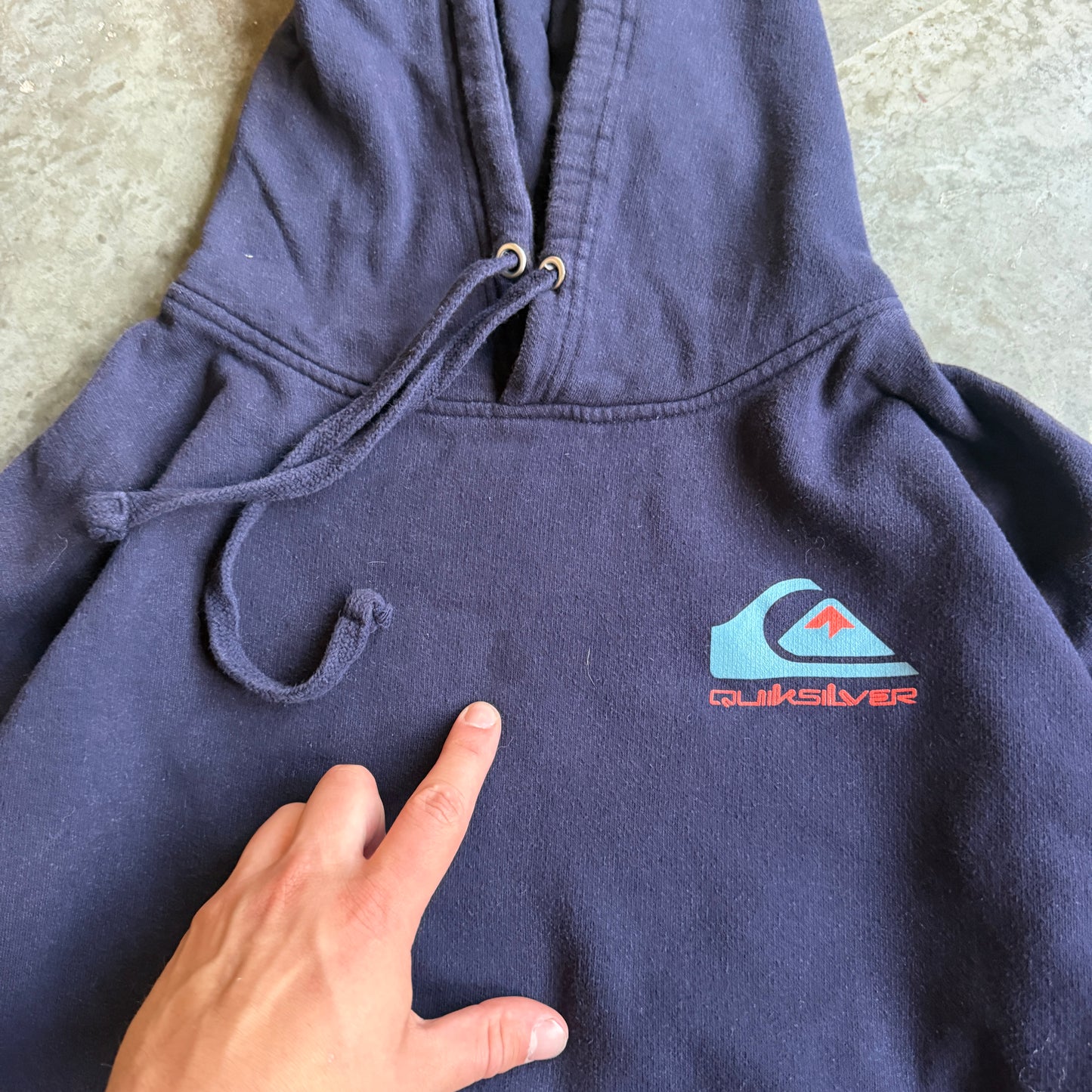 Quiksilver Sleeve Spellout Oversized Hoodie 00's - XL
