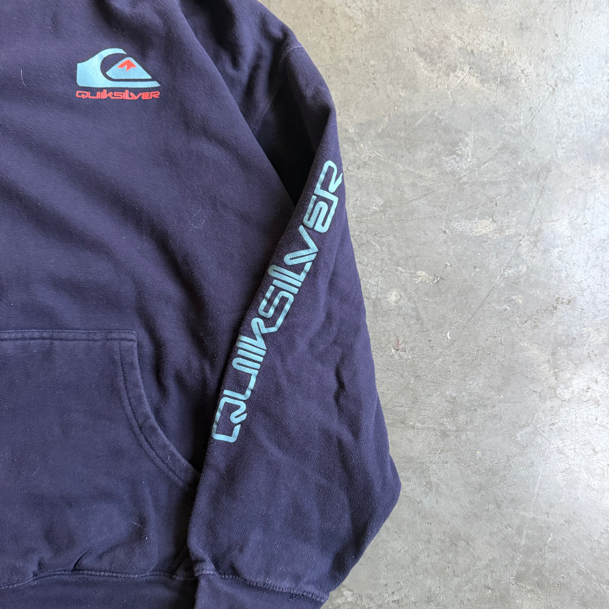 Quiksilver Sleeve Spellout Oversized Hoodie 00's - XL