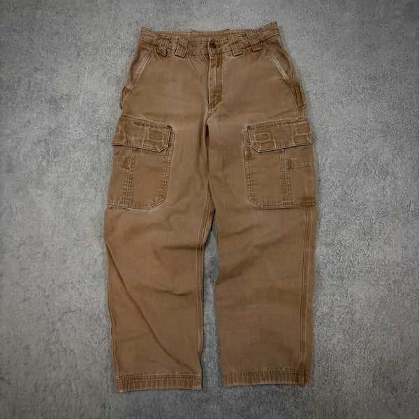 Duluth Trading Co Distressed Faded Heavyweight Canvas Baggy Cargo Pants 00's - 30