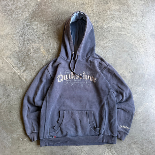 Quiksilver Two Tone Thermal Lined Hoodie Faded Sweatshirt Tri Hit 00's - L