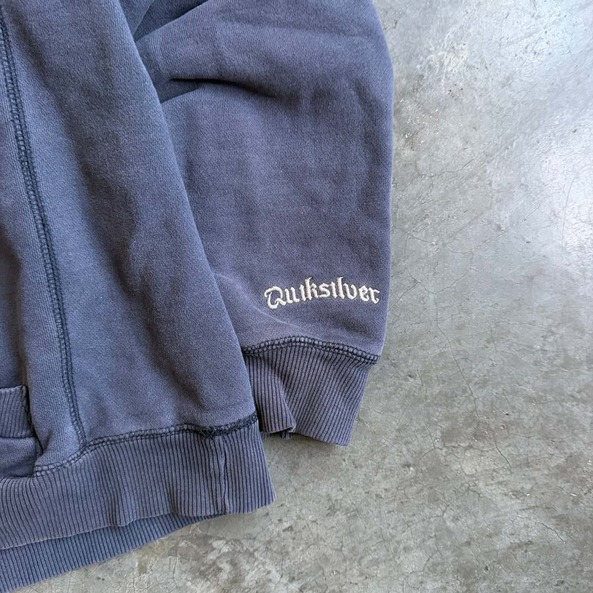 Quiksilver Two Tone Thermal Lined Hoodie Faded Sweatshirt Tri Hit 00's - L