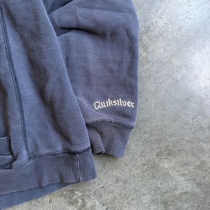 Quiksilver Two Tone Thermal Lined Hoodie Faded Sweatshirt Tri Hit 00's - L