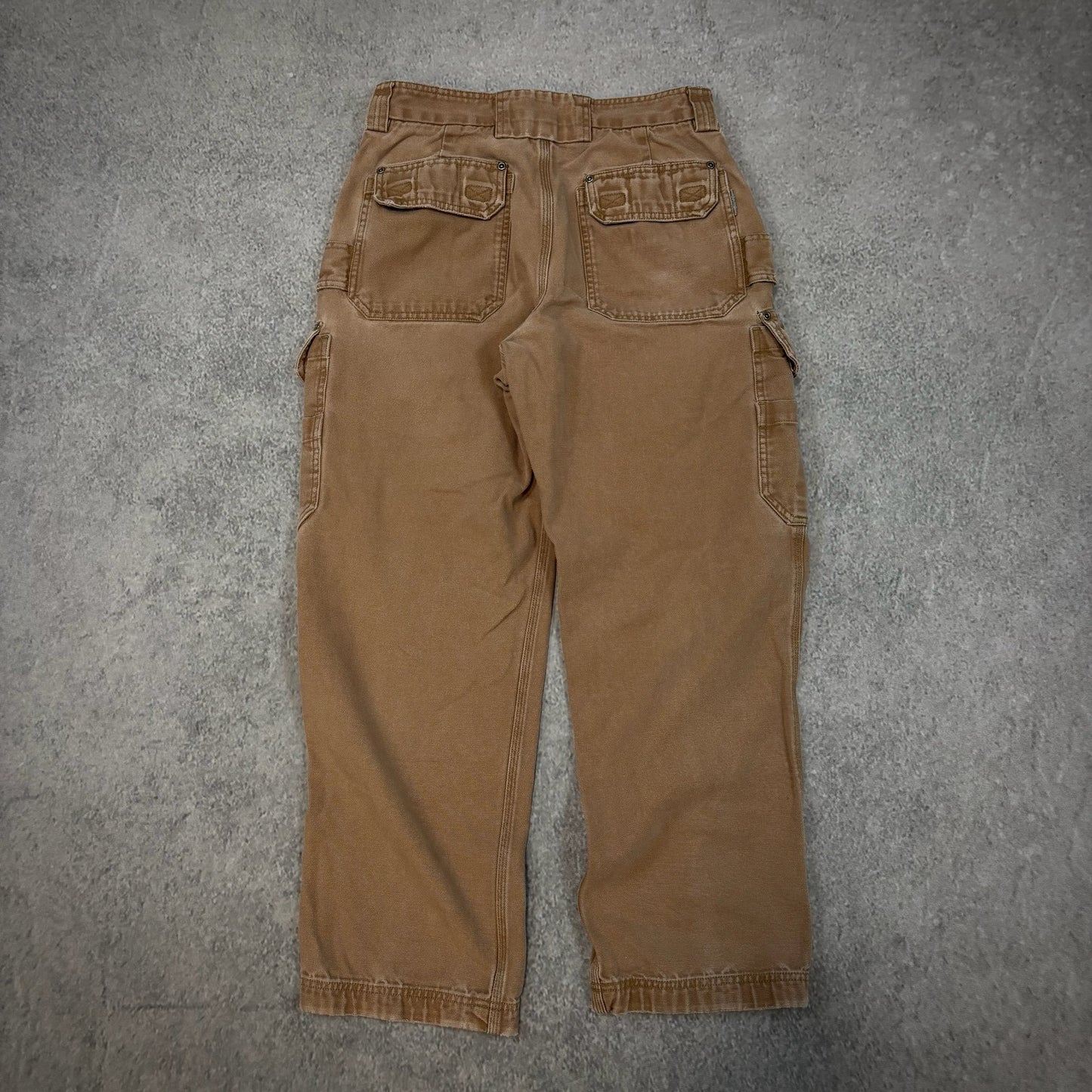 Duluth Trading Co Distressed Faded Heavyweight Canvas Baggy Cargo Pants 00's - 30