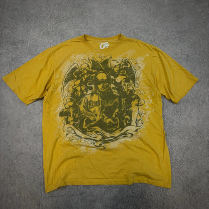 Ecko Unltd Yellow Classic Skull Y2K Style Skater Shirt 00's - 2XL