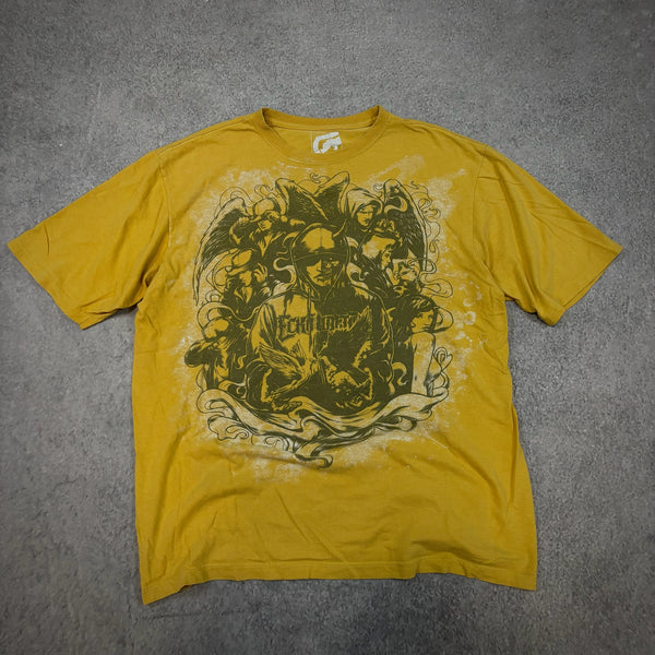 Ecko Unltd Yellow Classic Skull Y2K Style Skater Shirt 00's - 2XL