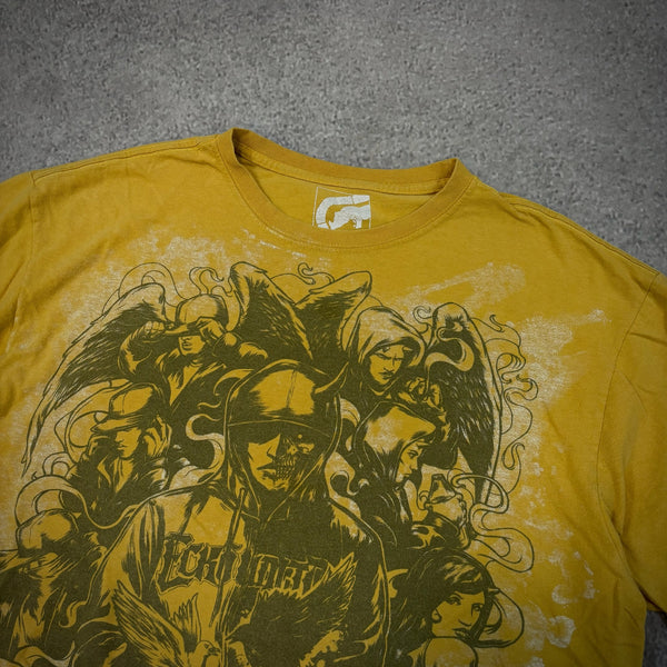 Ecko Unltd Yellow Classic Skull Y2K Style Skater Shirt 00's - 2XL hover