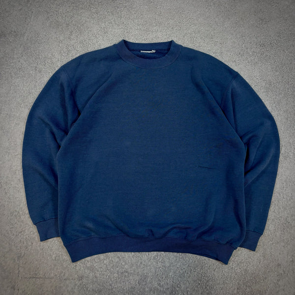 Heavyweight Blank Crewneck Sweatshirt Faded 90's - L