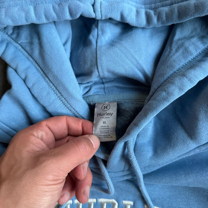 Hurley Baby Blue Hoodie Oversized Sweatshirt 00's - XL