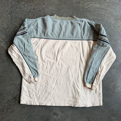 Point Zero Two Tone Stripe Sweatshirt Pullover 90's - XL