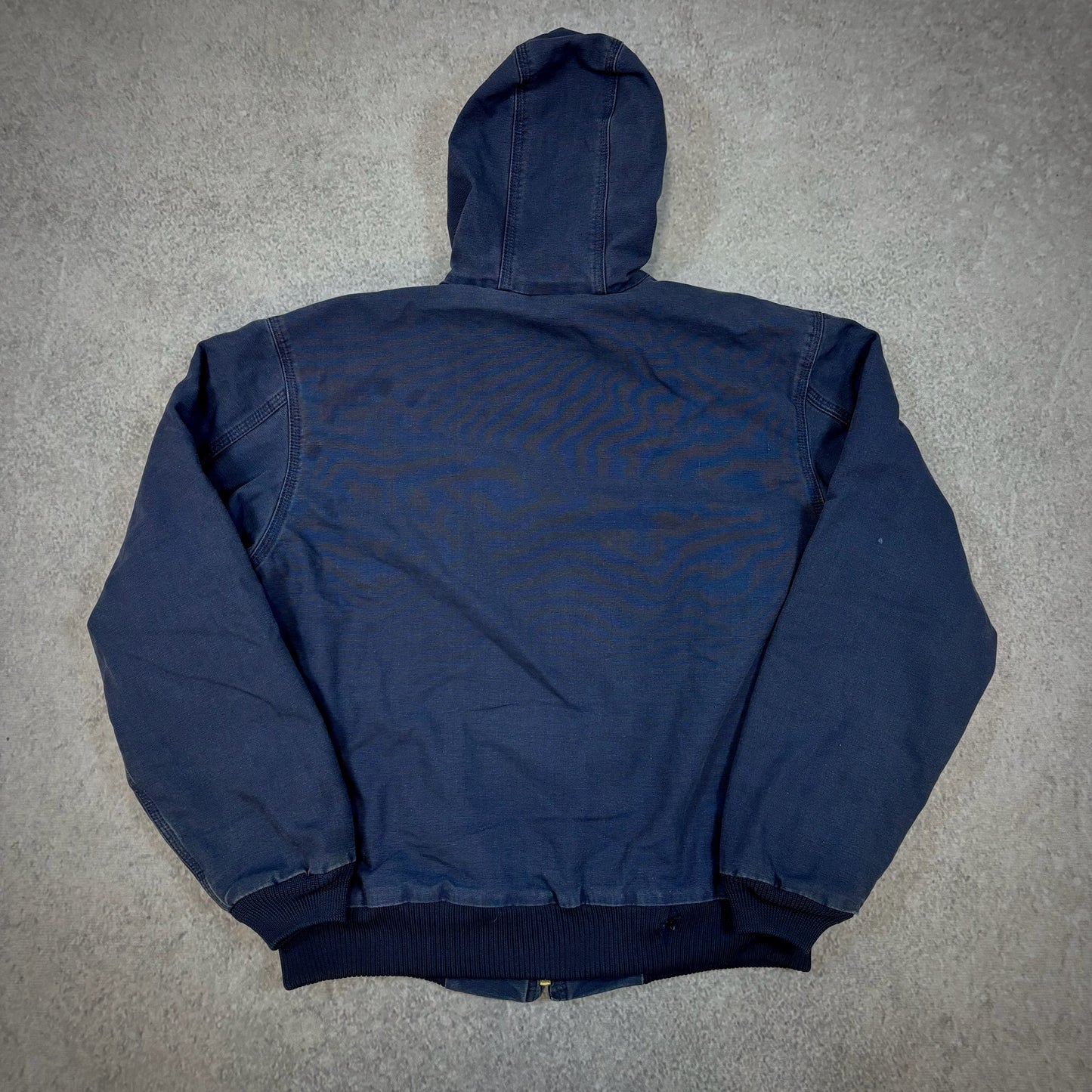 Carhartt Navy Blue Insulated Workwear Hooded Jacket 376-20 00's - L