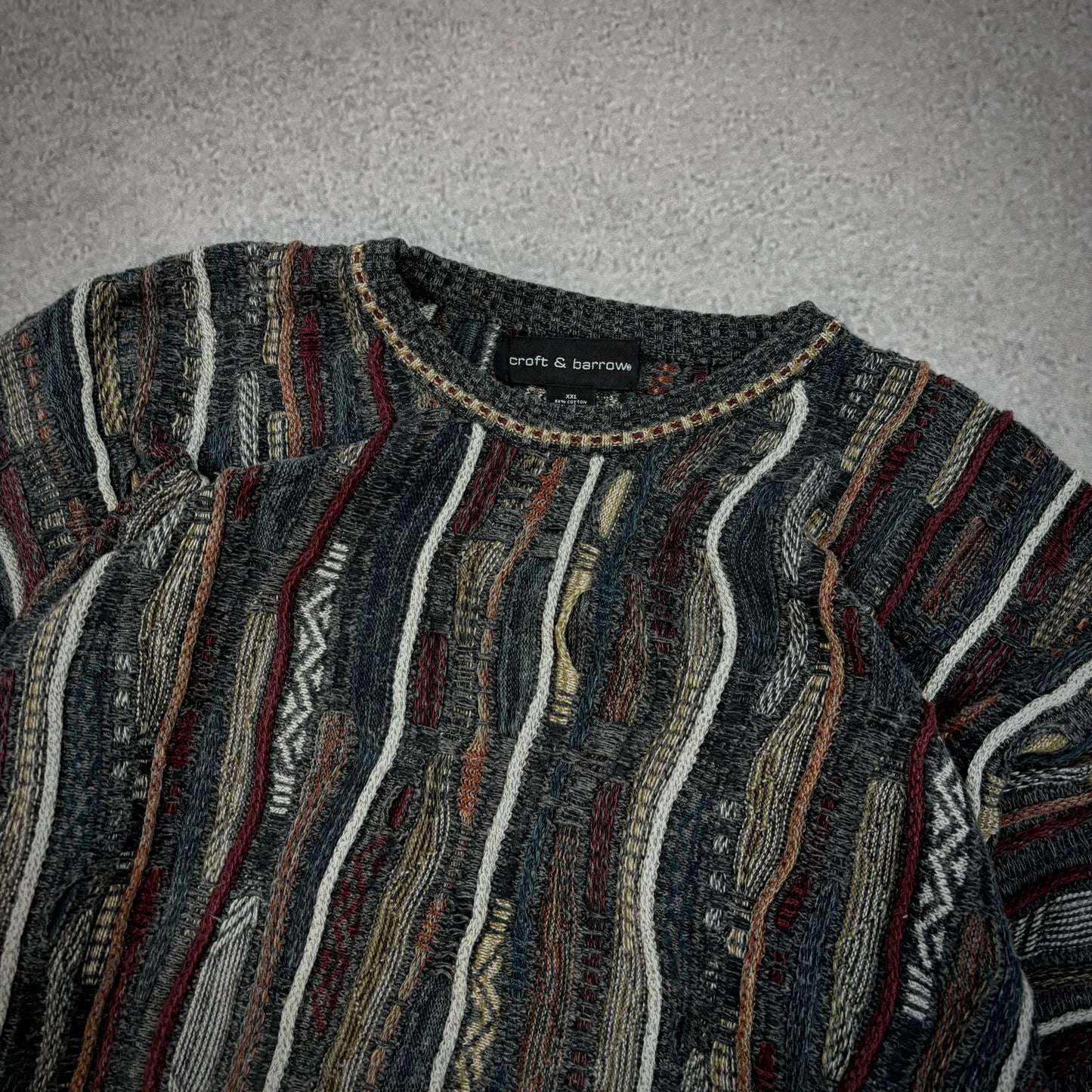 Croft & Barrow 3D Knit Cosby Sweater 90's - 2XL