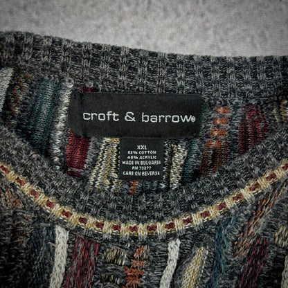 Croft & Barrow 3D Knit Cosby Sweater 90's - 2XL