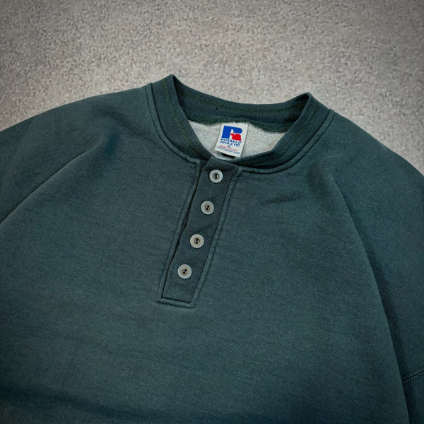 Russell Athletic Blank 4 Button Henley Heavyweight Shirt 90's - XL hover