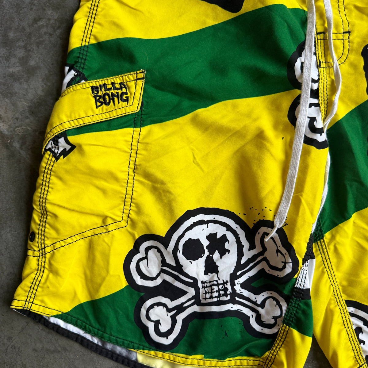 Billabong Skull Cross Bones AOP Board Shorts 00's - 34