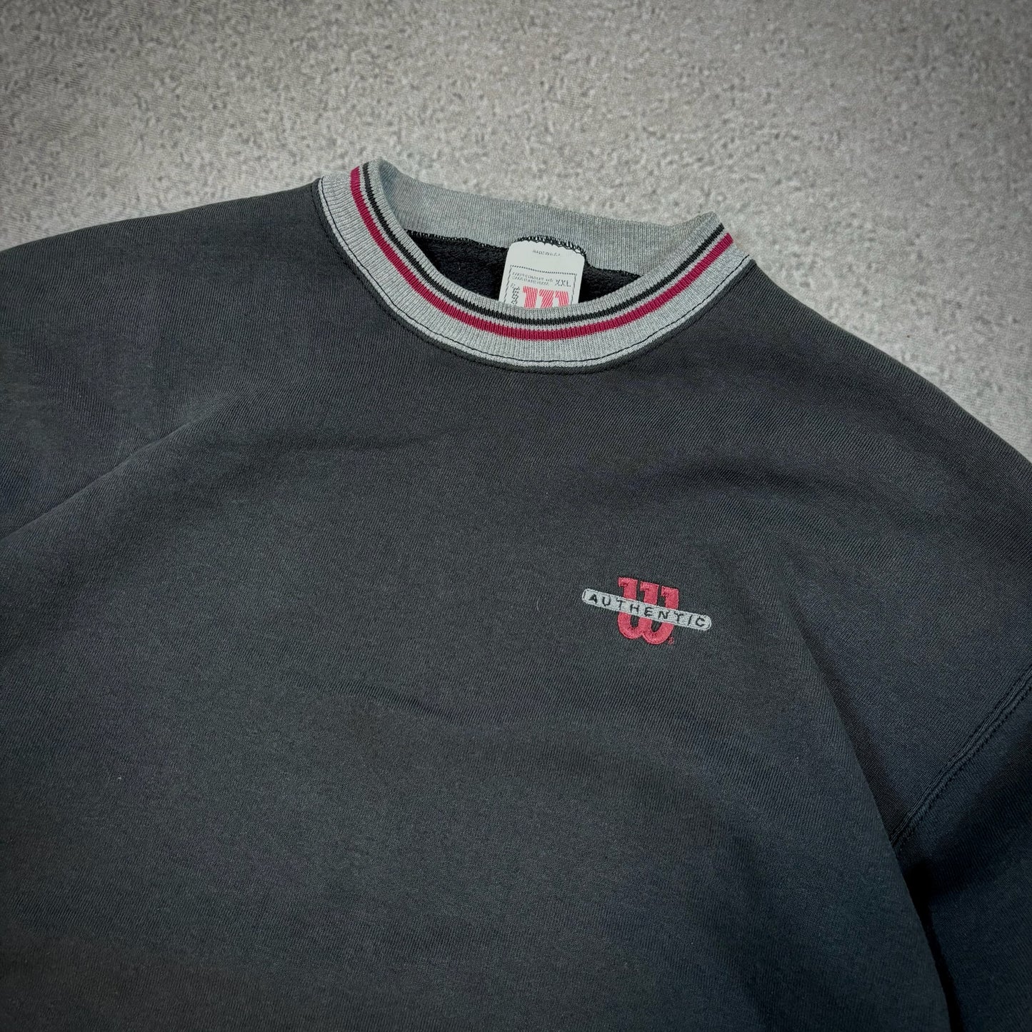 Wilson Athletic Faded Ringer Style Crewneck Sweatshirt 90's - XL