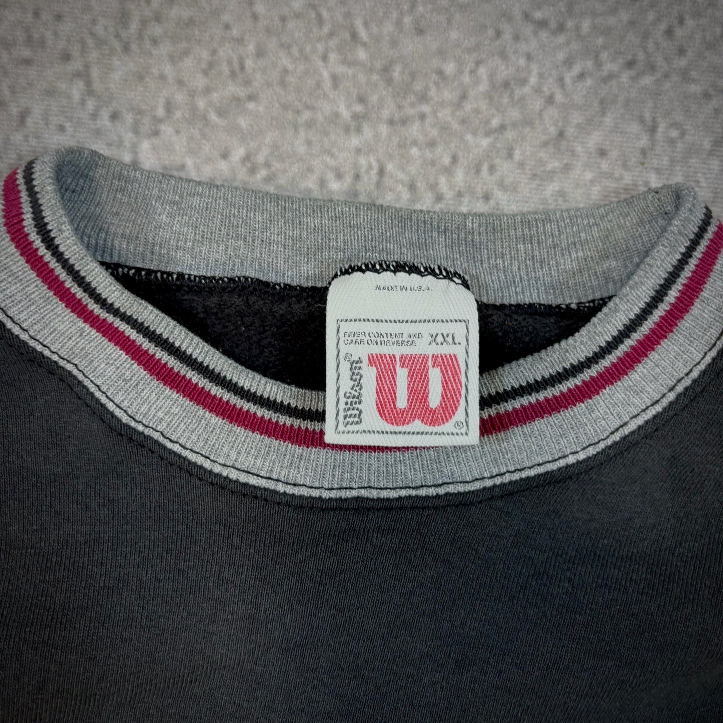 Wilson Athletic Faded Ringer Style Crewneck Sweatshirt 90's - XL