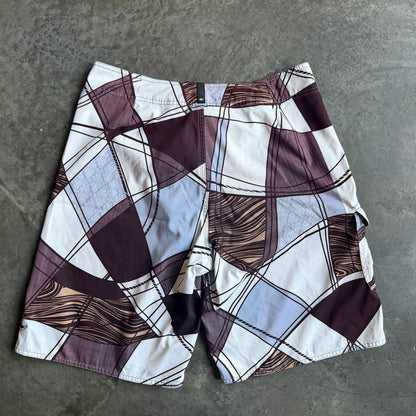 O'Neill Plaid Pattern Big Logo Panel Board Shorts - 34