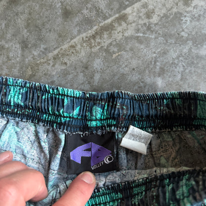 AOP Shark Fish Graphic Shorts 4" Inseam Beach 80's - M
