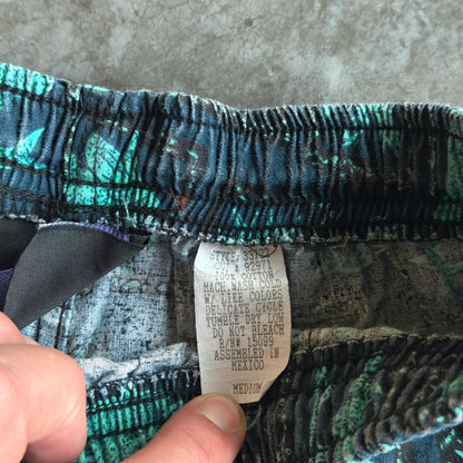 AOP Shark Fish Graphic Shorts 4" Inseam Beach 80's - M