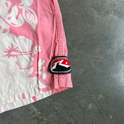 Rusty Floral Graphic Pink White Board Shorts 90's - 30