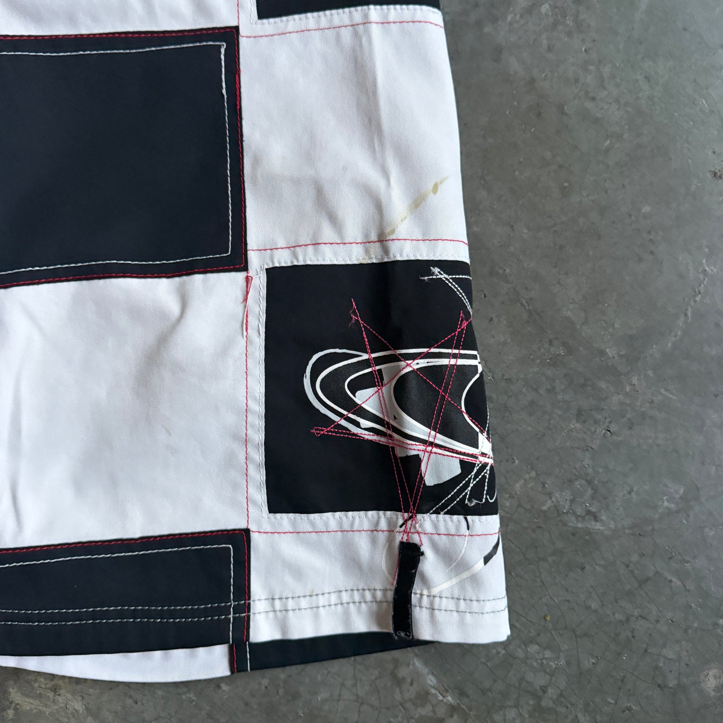 O'neill Plaid Side Panel Big Logo Spellout Board Shorts - 32