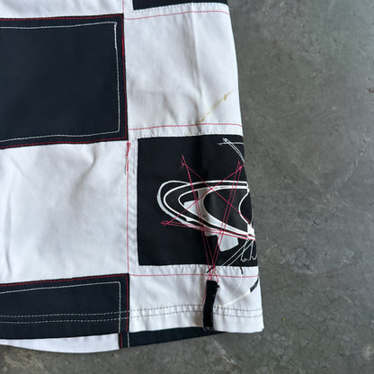 O'neill Plaid Side Panel Big Logo Spellout Board Shorts - 32
