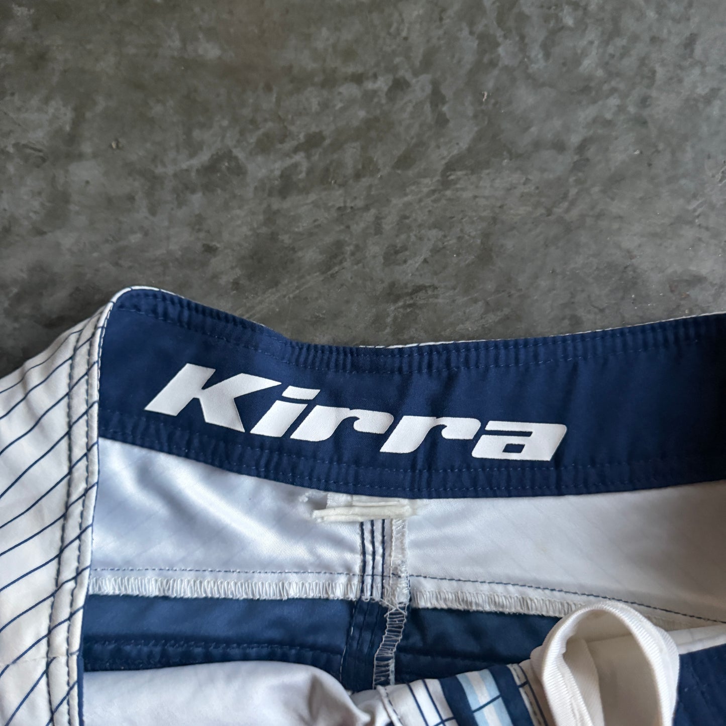 Kirra Plaid Side Panel Big Logo Embroidered Board Shorts - 32